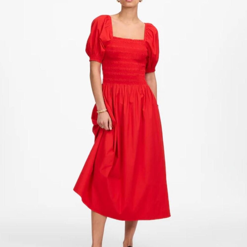 Madewell Women's Red Smocked Dress